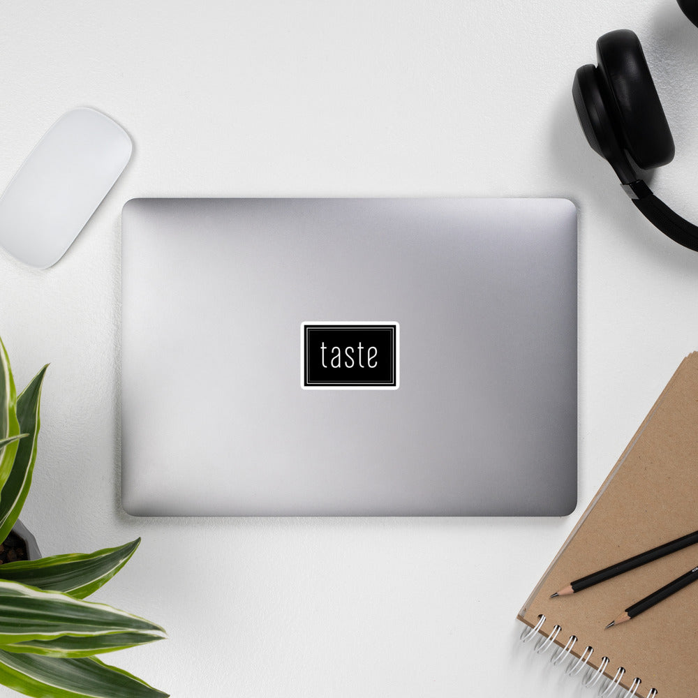 Taste Logo on Black Sticker