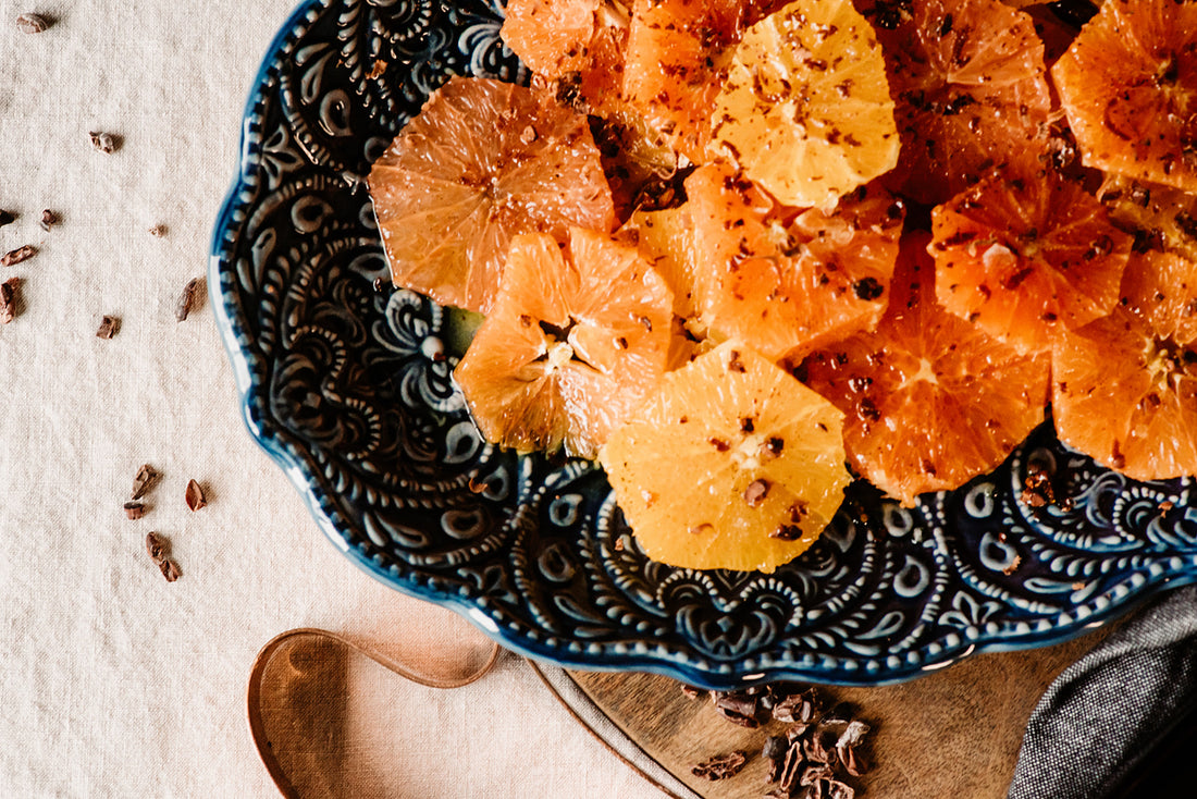 Citrus Salad with Candied Cocoa Nibs