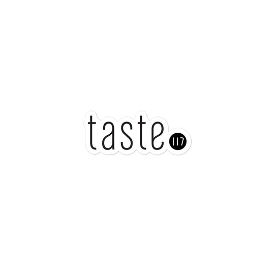 Taste 117 Sticker - Black Logo on White Background