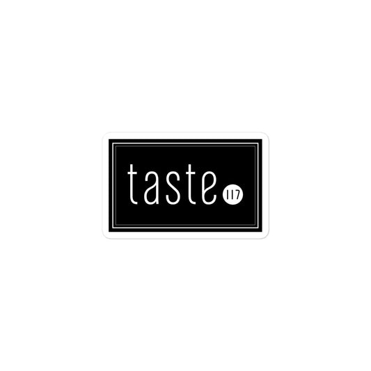 Taste 117 Black Rectangle Logo Sticker