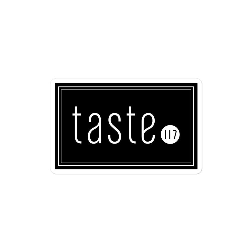 Taste 117 Black Rectangle Logo Sticker